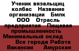 Ученик вязальщиц колбас › Название организации ­ Бмпк, ООО › Отрасль предприятия ­ Пищевая промышленность › Минимальный оклад ­ 18 000 - Все города Работа » Вакансии   . Амурская обл.,Благовещенский р-н